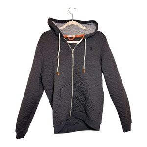 Marine Layer Bill Quilted Zip Up Hoodie Gray Minimalist Athleisure Small